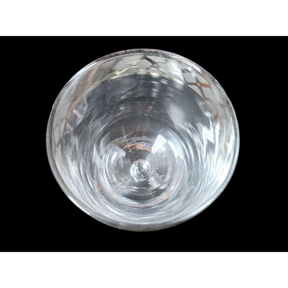 Lavorato A Mano Italy Vintage Clear Wine Goblets Silver Gilt Rim Stemware - Picture 4 of 5